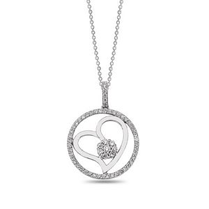 Round Brilliant Heart Necklace