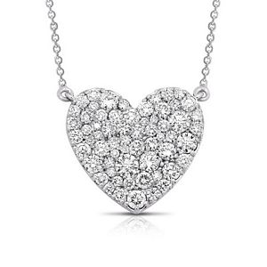 Round Brilliant Diamonds Heart Necklace