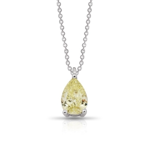 Pear Fancy Yellow Diamond Solitaire Necklace