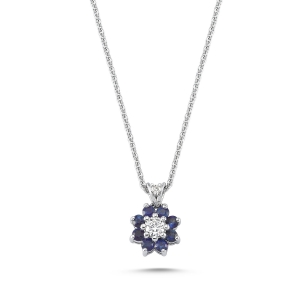 Diamond and Sapphire Necklace