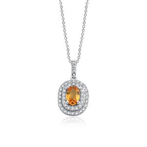 Yellow Sapphire & Round Brilliant Diamond Necklace