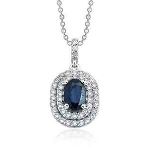 Sapphire & Round Brilliant Diamond Necklace