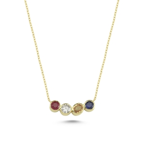 Diamond Ruby and Sapphire Necklace