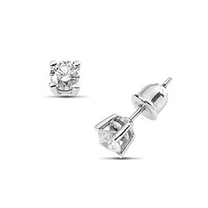 0.33 Carat Solitaire Round Brilliant Earrings