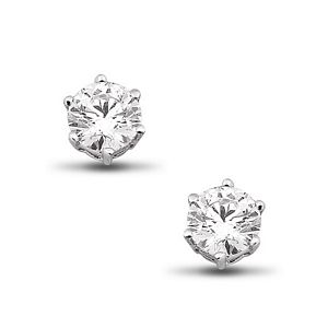 1.21 Carat Solitaire Round Brilliant Diamond Earrings