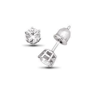 0.67 Carat Solitaire Round Brilliant Diamond Earrimgs