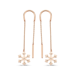 Brilliant Diamond Snow Flake Earrings