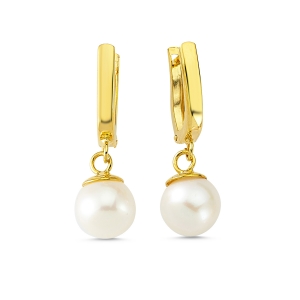 Pearl Yellow Gold Earrings