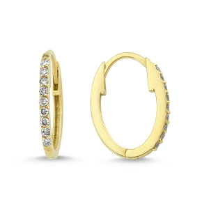 Brilliant Diamond Oval Hoop Earrings