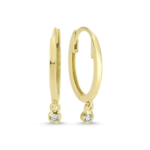 Brilliant Diamond Oval Hoop Earrings