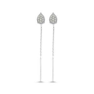 Diamond Pear Chain Drop Earrings