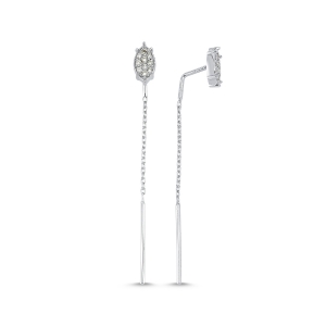 Diamond Marquise Chain Drop Earrings