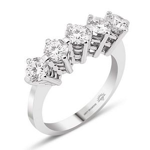 1.53 Carat Round Brilliant Diamond Wedding Ring