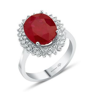 Ruby & Round Brilliant Diamond Ring