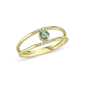 Blue Rose Cut and Brilliant Diamond Ring