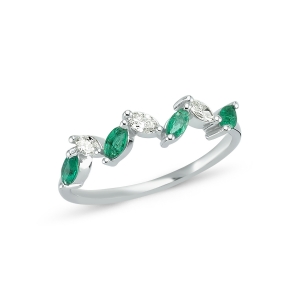 Marquise Emerald and Diamond Ring